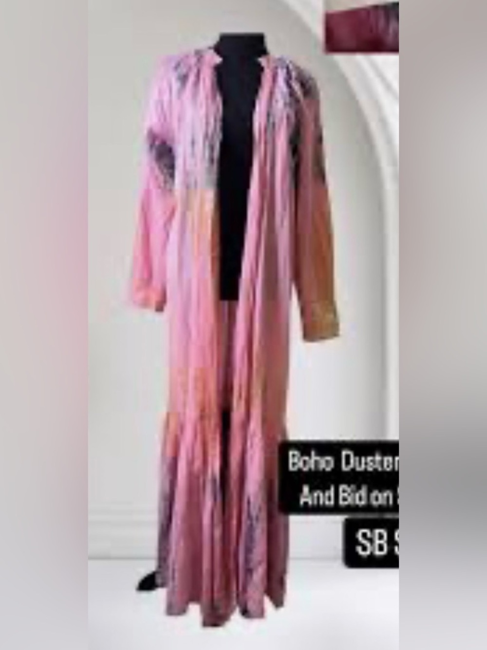 Anthropologie Elizabeth Gillett 100%Cotton Pink tie-dye Kimono One Size  M26